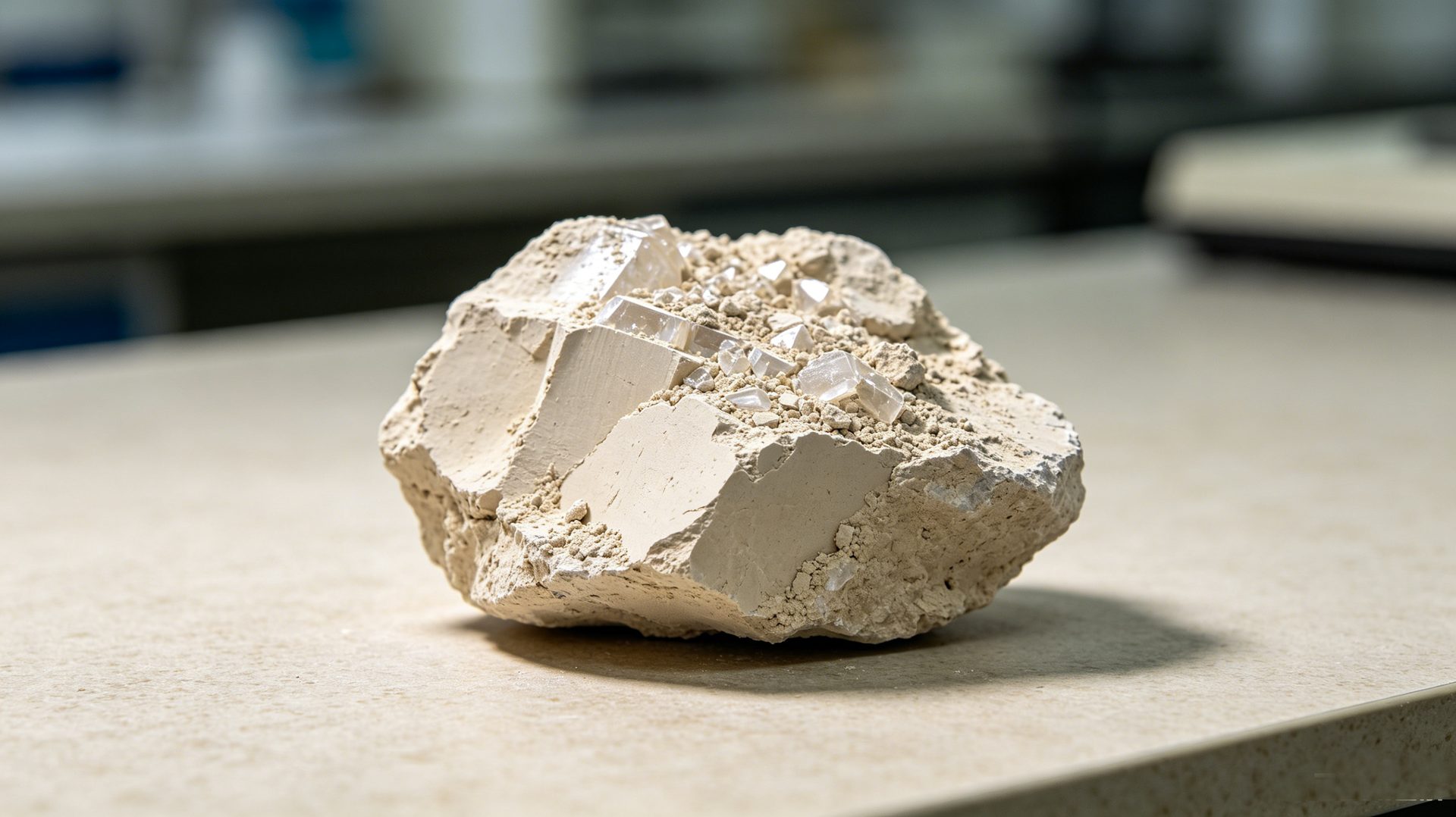 Amostra mineral usada na fabricação de argila organofílica